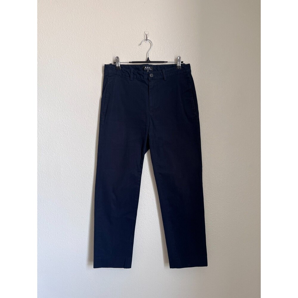 A.P.C. Men's Cotton Classic Chino Pants in Navy Size 28